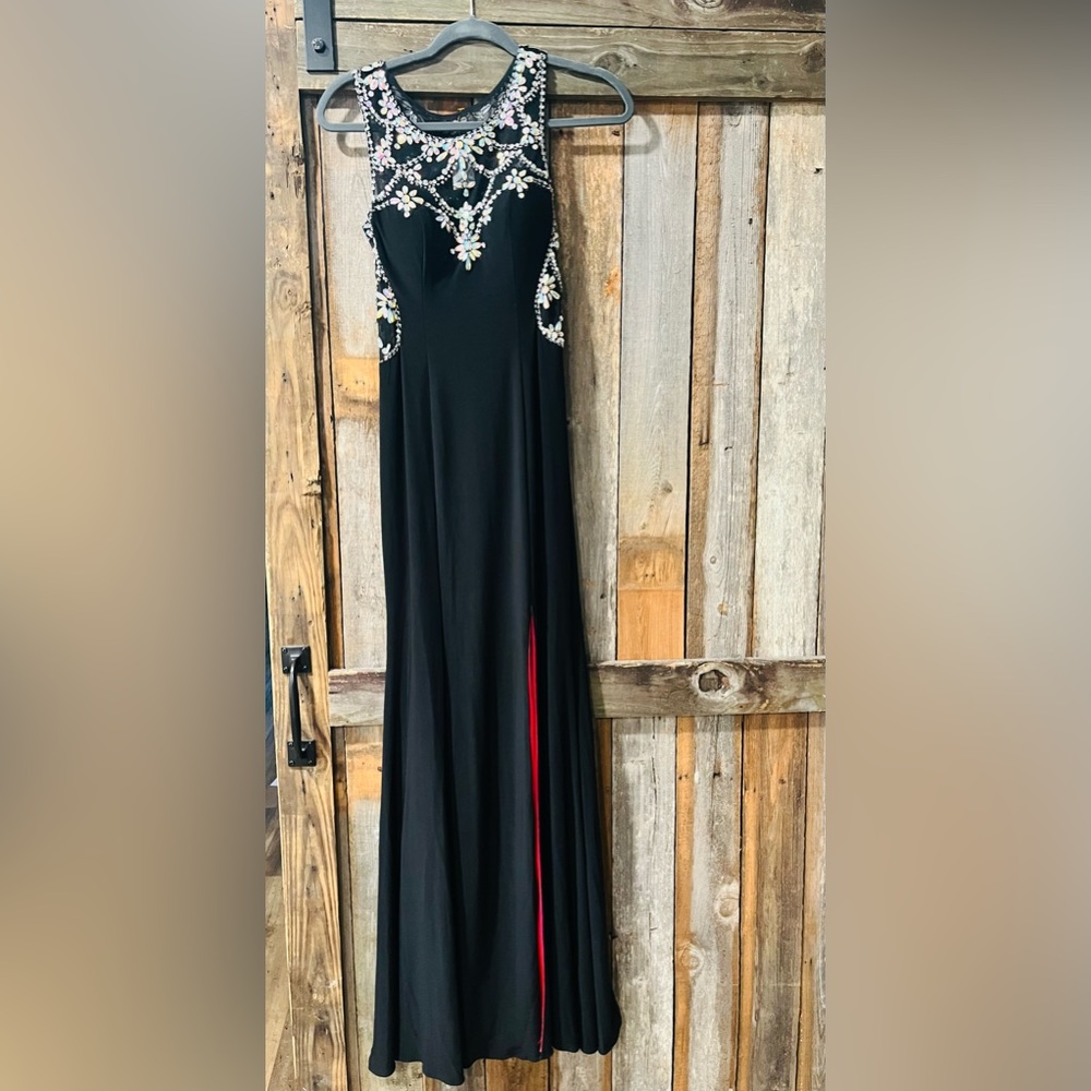 Betsy Adam Black Evening Gown- Pageant- Prom- Cotillion Dress- Size 2